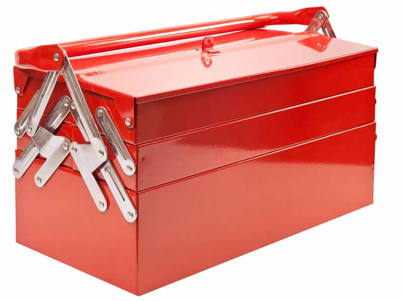 12781928 - red metal toolbox isolated on white