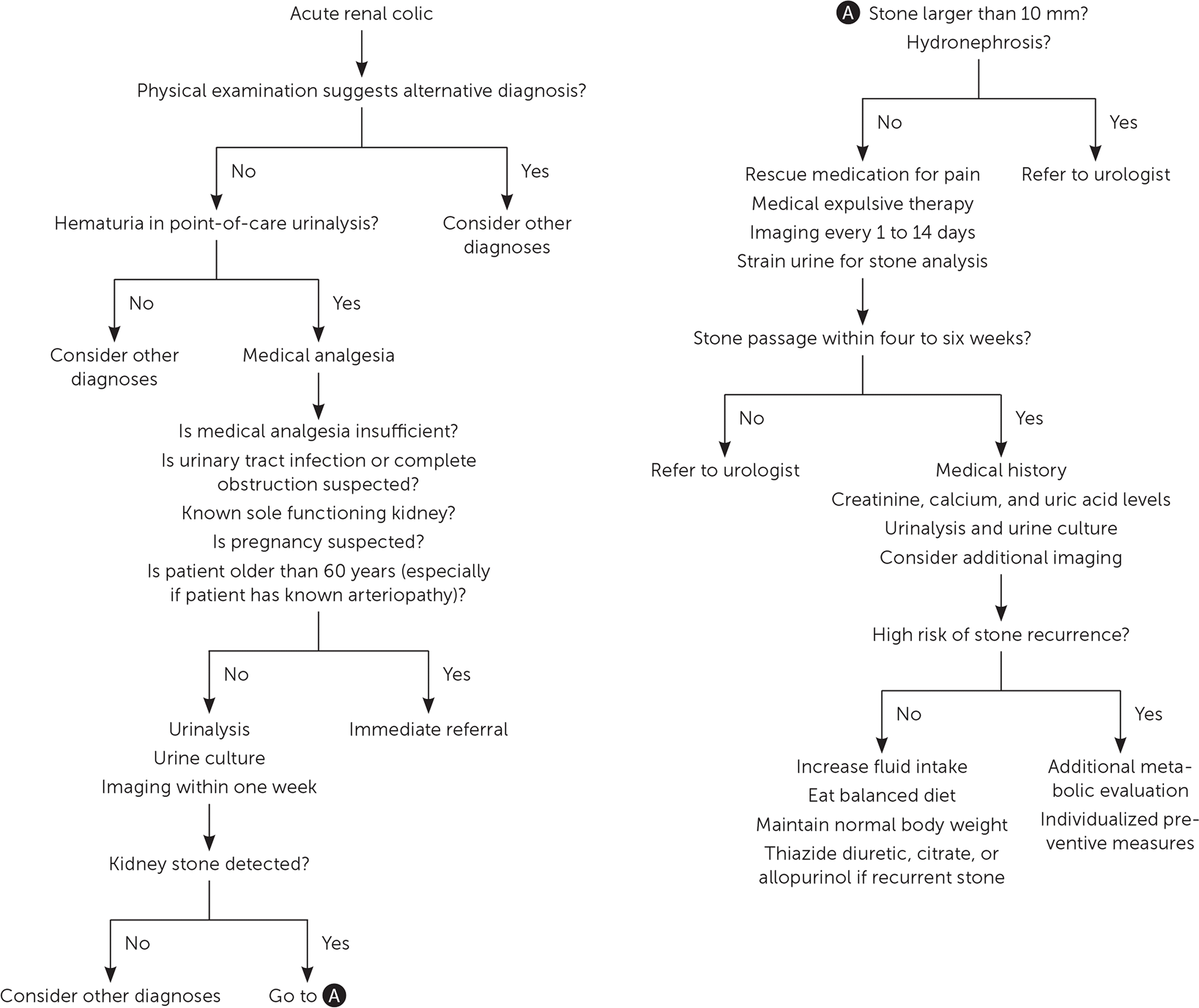 Algorithm for the management of acute flank pain.