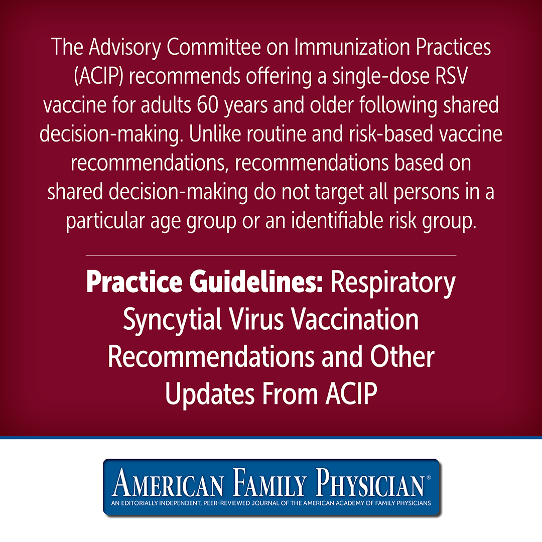 Respiratory Syncytial Virus Vaccination Recommendations And Other ...